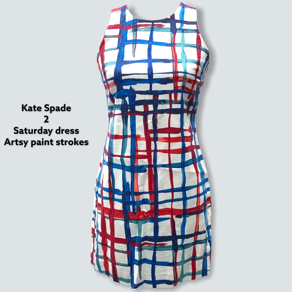 Kate Spade 2 paint brushstrokes Print Shift Dress